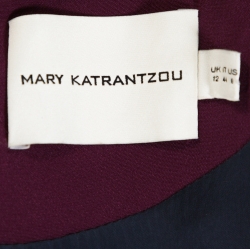 Pre Owned Mary Katrantzou Burgundy Sentinel Clocktopia Print Silk Maxi Dress M