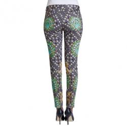 Pre Owned Mary Katrantzou Peacock Turquoise Printed Jeans S