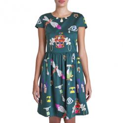 Pre Owned Mary Katrantzou Julie Green Printed Dress M