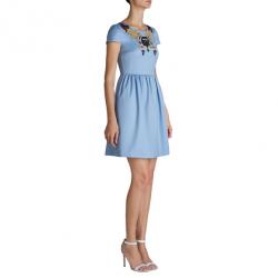 Pre Owned Mary Katrantzou Julie Blue Embroidered Dress M