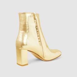 Maryam Nassir Zadeh Gold Metallic-Leather Ankle Boots Size IT 38