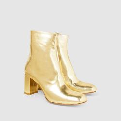 Maryam Nassir Zadeh Gold Metallic-Leather Ankle Boots Size IT 38