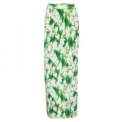 Matthew Williamson SS'12 Multicolor Floral Printed Silk Wrap Maxi Skirt M