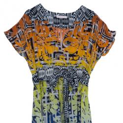 Pre Owned Matthew Williamson Ambroise Printed Silk-georgette Dress L