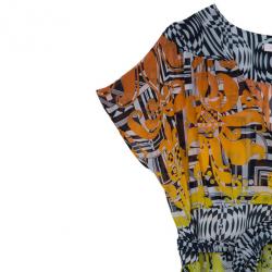 Pre Owned Matthew Williamson Ambroise Printed Silk-georgette Dress L