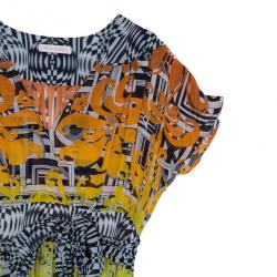 Pre Owned Matthew Williamson Ambroise Printed Silk-georgette Dress L
