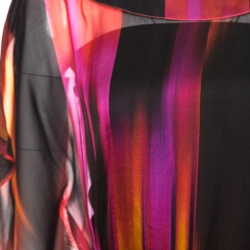 Matthew Williamson Escape Multicolor Printed Sheer Silk Belted Kaftan Tunic S
