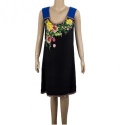 Pre Owned Matthew Williamson Black Floral Embroidered Dress M