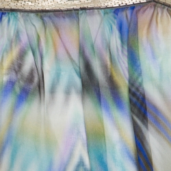 Matthew Williamson Escape Green Sheer Silk Printed Embellished Racerback Dress M