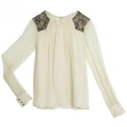 Matthew Williamson Shoulder Embellished Silk Top L