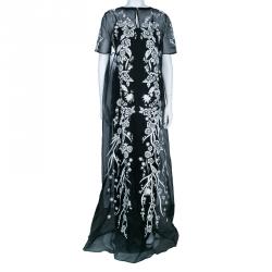 Pre Owned Matthew Williamson Monochrome Embroidered Dress M