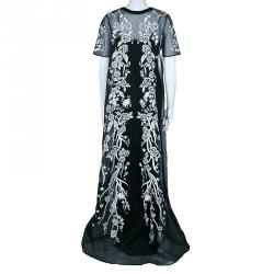 Pre Owned Matthew Williamson Monochrome Embroidered Dress M
