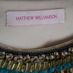 Matthew Williamson Beaded Neck Multi Print Gown M