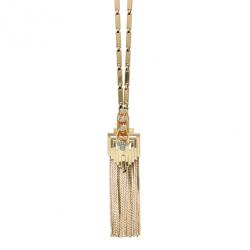 Mawi Rose Gold Plated Long Flapper Fringe Pendant 