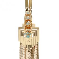 Mawi Rose Gold Plated Long Flapper Fringe Pendant 