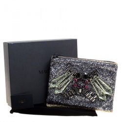 Mawi Silver/Gold Glitter with Acrylic Perspex Double Clutch