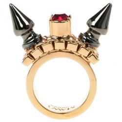 Mawi Double Spike Solitaire Ring Size 53