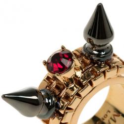 Mawi Double Spike Solitaire Ring Size 53