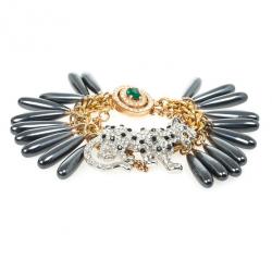 Mawi Drop Crystal Encrusted Panther Bracelet