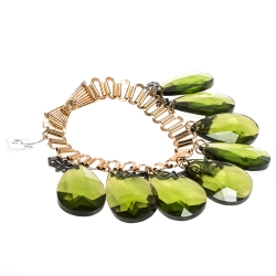 Mawi Rose Gold Oversized Teadrop Charm Crystal Choker Necklace