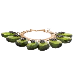 Mawi Rose Gold Oversized Teadrop Charm Crystal Choker Necklace