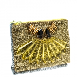 Mawi Gold/Silver Glitter with Acrylic Perspex Double Clutch