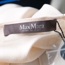 Pre Owned Max Mara Cream Contrast Embellished Sleeveless Top M