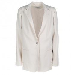 Max Mara Cream Tailored Single Button Blazer M