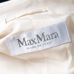 Max Mara Cream Tailored Single Button Blazer M
