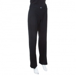 Pre Owned Max Mara Studio Black Wool Tailored Pants M