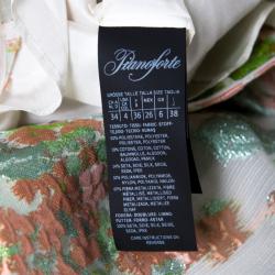 Pre Owned Max Mara White Floral Lurex Jacquard Danzica Maxi Dress S