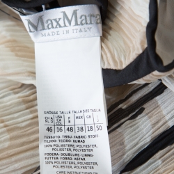 Pre Owned Max Mara Paste Graffiti Print Plisse Long Sleeve Blouse L