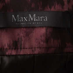 Max Mara Burgundy Printed Silk Pleated Maxi Skirt XS 