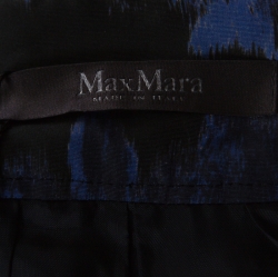 Max Mara Blue Printed Silk Maxi Skirt M 