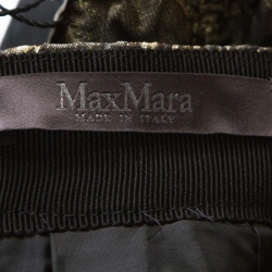 Pre Owned Max Mara Gold Floral Brocade Pleated Maxi Skirt L