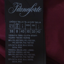 Pre Owned Max Mara Burgundy Metallic Jacquard Tinsel Fringed Maxi Skirt M