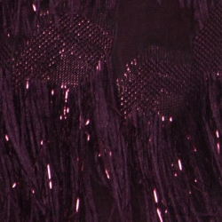 Pre Owned Max Mara Burgundy Metallic Jacquard Tinsel Fringed Maxi Skirt M