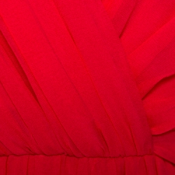 Pre Owned Max Mara Pink Georgette Silk Uguale Maxi Dress L