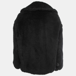 Pre Owned Max Mara Black Alpaca Wool Buckle Detail Jacket M