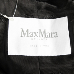 Pre Owned Max Mara Black Alpaca Wool Buckle Detail Jacket M