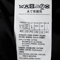 Pre Owned Max Mara Black Checkered Cotton Belted Trench Coat M