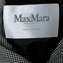 Pre Owned Max Mara Black Checkered Cotton Belted Trench Coat M