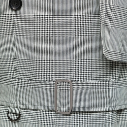 Pre Owned Max Mara Black Checkered Cotton Belted Trench Coat M