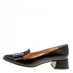 Pre Owned Max Mara Black Leather Colomba Pumps Size 36.5