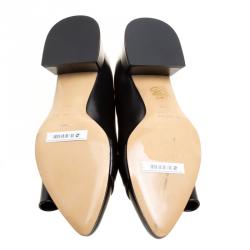 Pre Owned Max Mara Black Leather Colomba Pumps Size 36.5