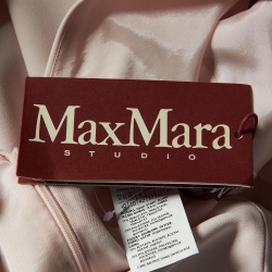 Pre Owned Max Mara Studio Pink Crepe Ruched Midi Dress M