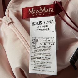 Pre Owned Max Mara Studio Pink Crepe Ruched Midi Dress M