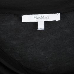 Pre Owned Max Mara Black Metal Ring Detail Asymmetric Sleeveless Top M