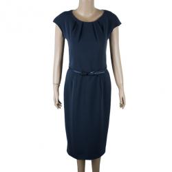 Pre Owned Max Mara Charcoal Fitted Dress S