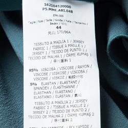 Pre Owned Max Mara Teal Blue Draped V-Neck Sleeveless Dress M